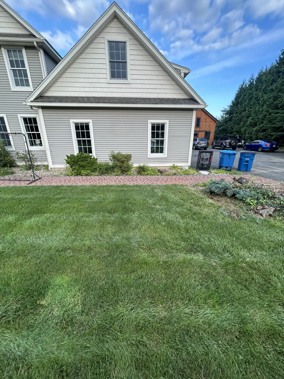 Around the side of the same house